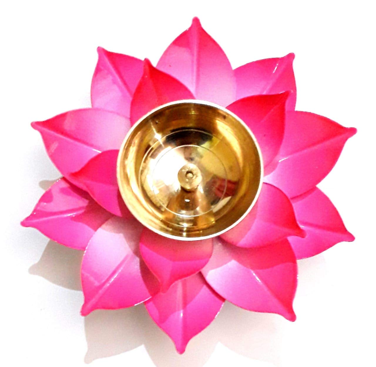 Image of Handcrafted Pink Lotus Diya – Elegant Pooja Oil Lamp for Home & Temple