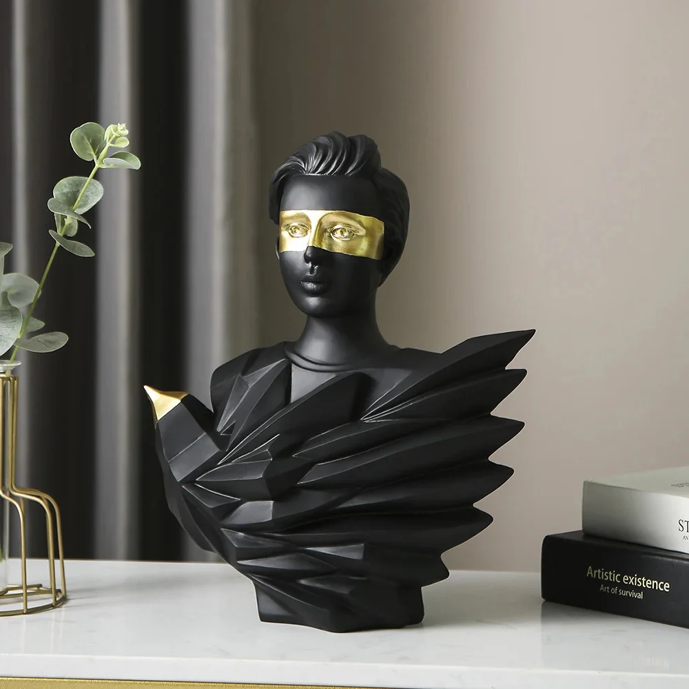 Image of Bird Lady Decorative Artifact – Elegant Sculptural Accent | 28x22x13 cm